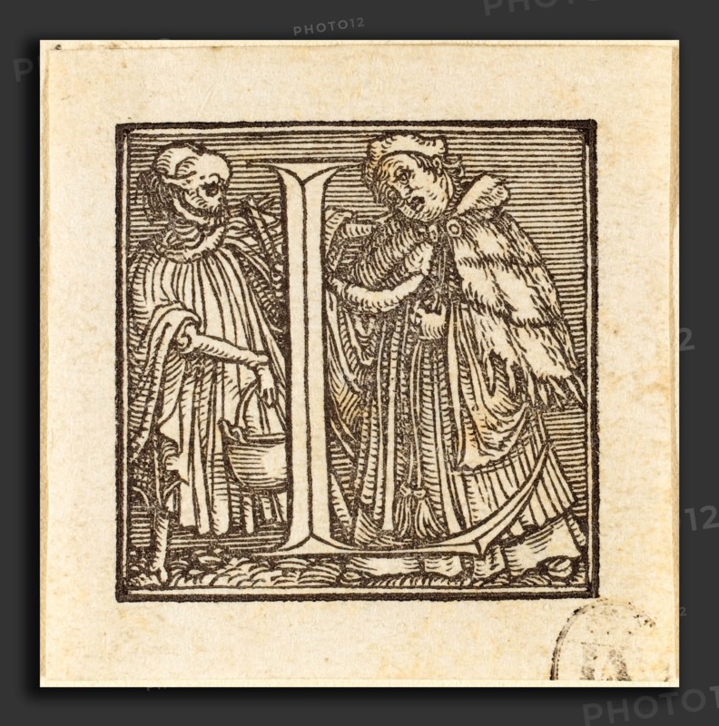 Hans Holbein the Younger (German, 1497-1498 - 1543), Letter L, woodcut