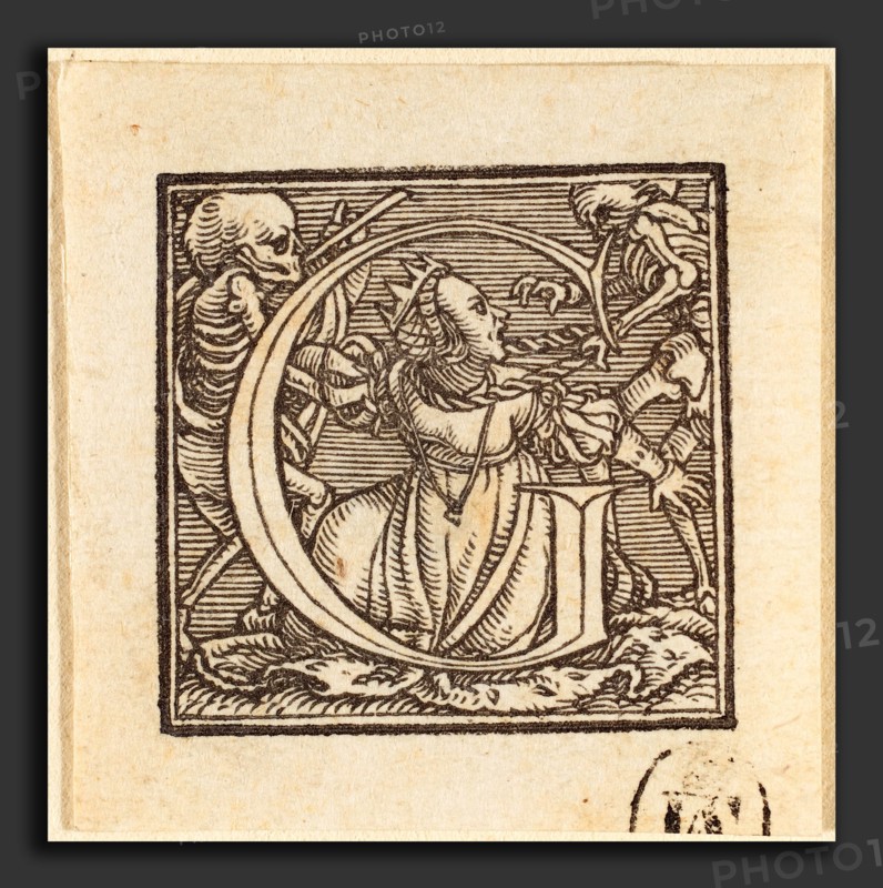 Hans Holbein the Younger (German, 1497-1498 - 1543), Letter G, woodcut