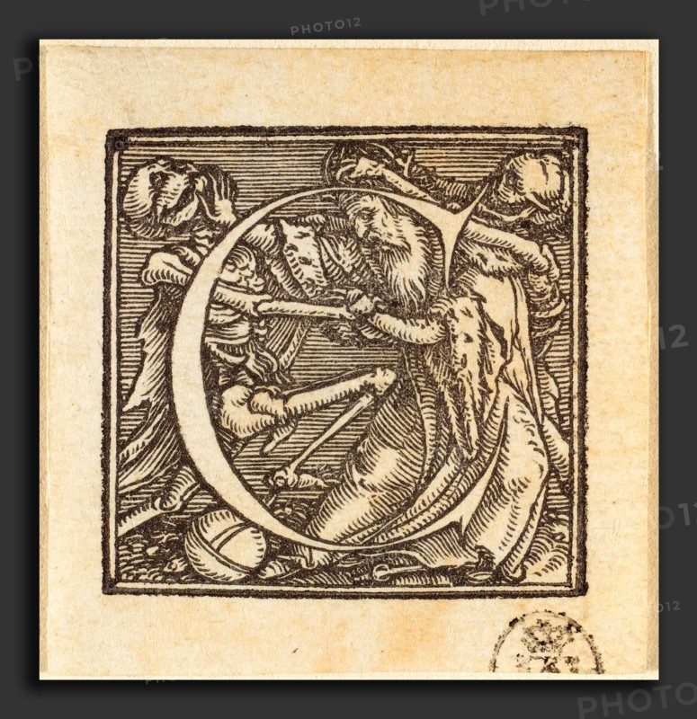 Hans Holbein the Younger (German, 1497-1498 - 1543), Letter C, woodcut