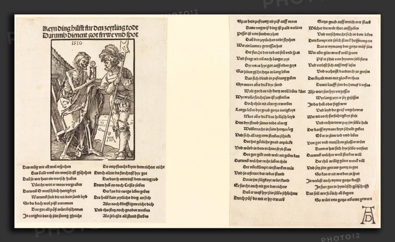Albrecht DÃ¼rer (German, 1471 - 1528), Death and the Lansquenet, 1510, woodcut