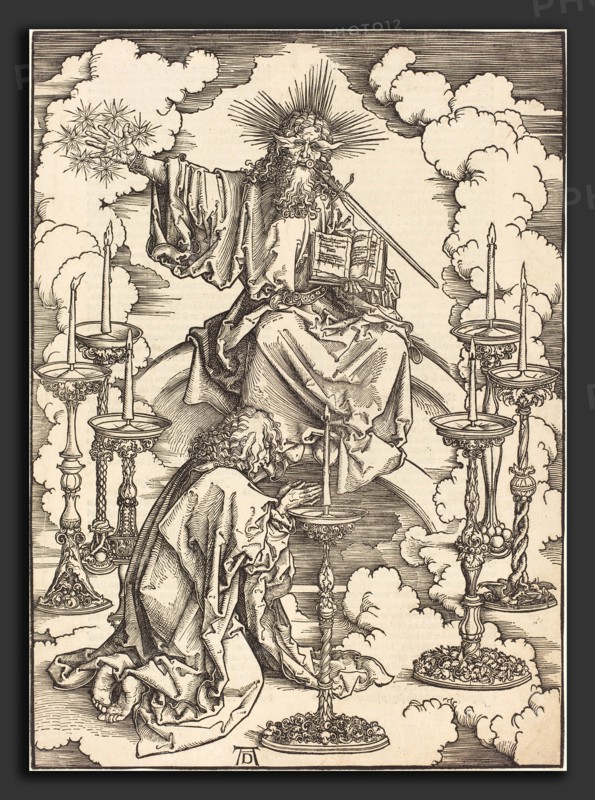 Albrecht DÃ¼rer (German, 1471 - 1528), The Vision of the Seven Candlesticks, probably c. 1496-1498, woodcut