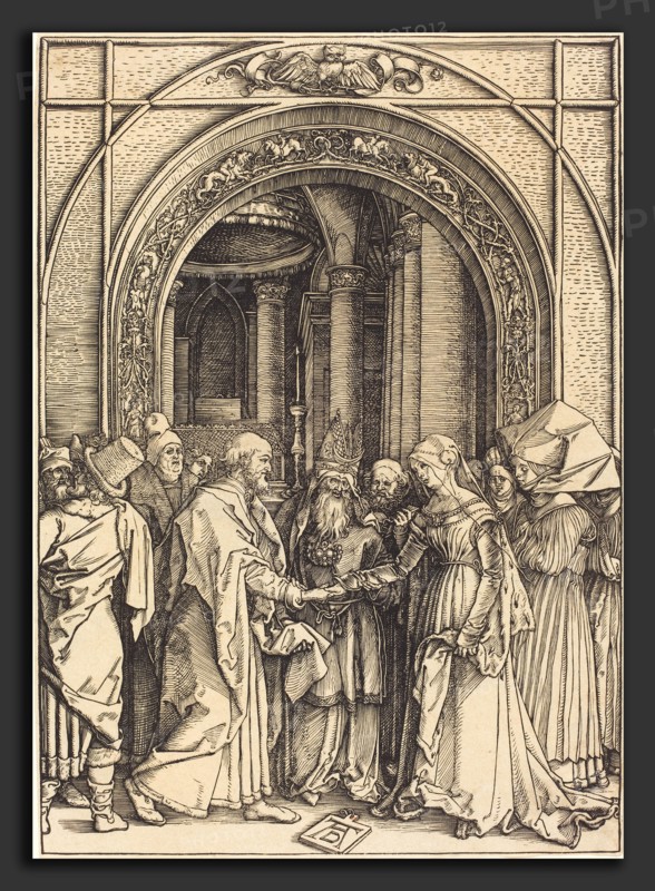 Albrecht DÃ¼rer (German, 1471 - 1528), The Betrothal of the Virgin, c. 1504-1505, woodcut