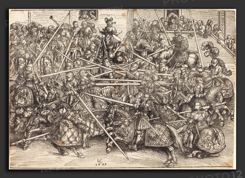 Lucas Cranach the Elder (German, 1472 - 1553), The Third Tournament, 1509, woodcut