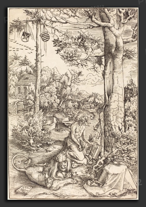 Lucas Cranach the Elder (German, 1472 - 1553), The Penitence of Saint Jerome, 1509, woodcut