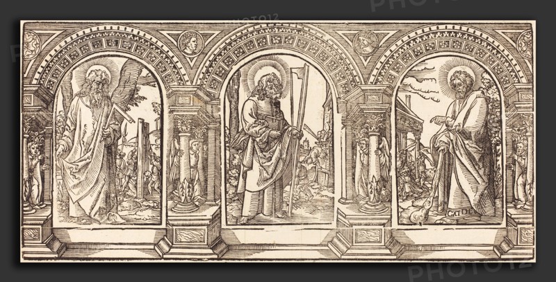 German 16th Century after Martin Schongauer, Christ and His Disciples IV, woodcut