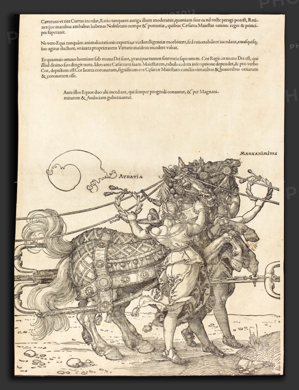 Albrecht DÃ¼rer (German, 1471 - 1528), The Triumphal Chariot of Maximilian I (The Great Triumphal Car) [plate 7 of 8], 1522, woodcut