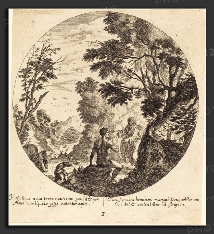 Georg Andreas Wolfgang, the Elder (German, 1631 - 1716), God Creating Man, 1665, etching on laid paper