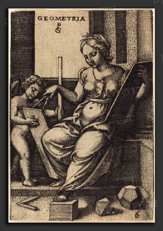 Georg Pencz (German, c. 1500 - 1550), Geometry, engraving