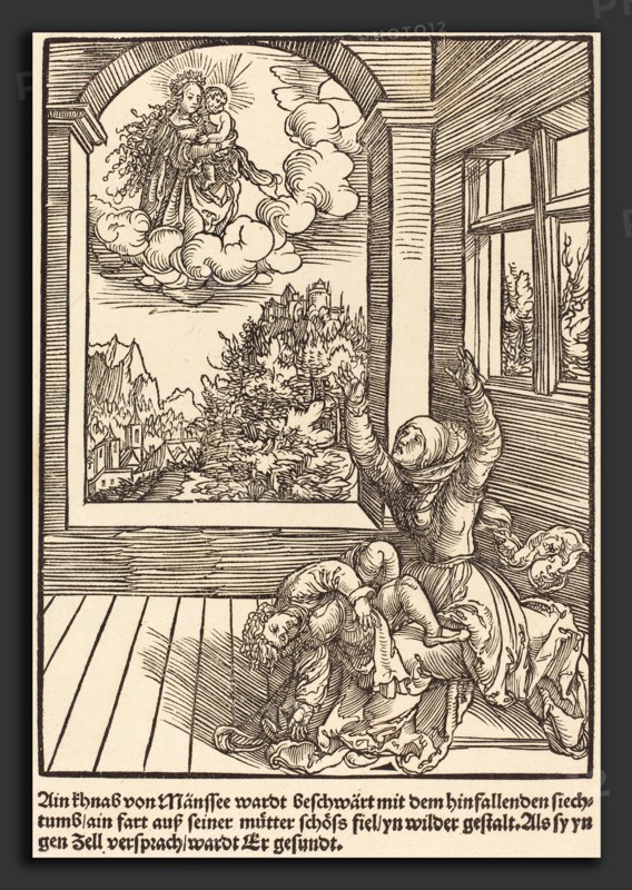 Master of the Miracles of Mariazell (German, active early 16th century), Ain khnab von Mansee wardt, c. 1503, woodcut
