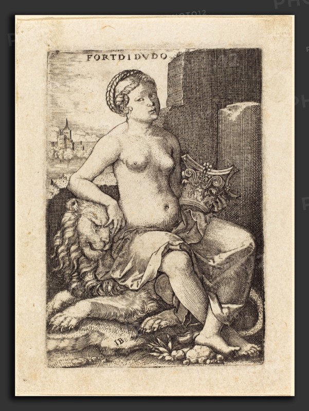 Master IB (German, active c. 1523-1530), Fortitudo, engraving