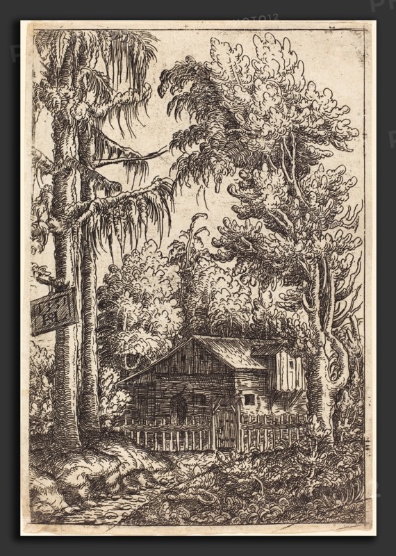 Hans Sebald Lautensack (German, 1524 - 1561-1566), Landscape with View of a Farmer's Cottage, 1551, etching
