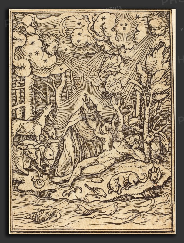 Hans Holbein the Younger (German, 1497-1498 - 1543), The Creation, woodcut