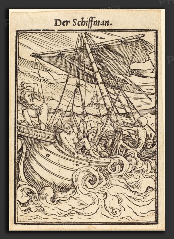 Hans Holbein the Younger (German, 1497-1498 - 1543), Sailor, woodcut