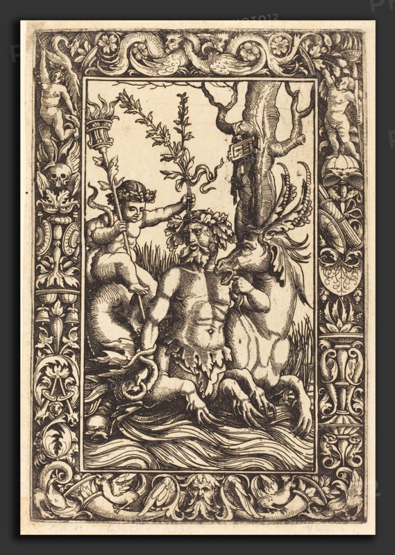 Lambert Hopfer after Nicoletto da Modena (German, active first half 16th century), Mythological Marine Subject, etching