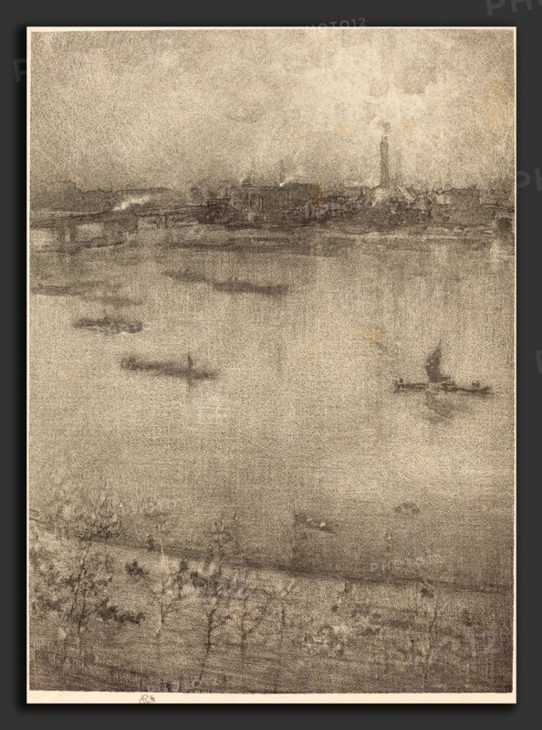 James McNeill Whistler (American, 1834 - 1903), The Thames, 1896, lithograph