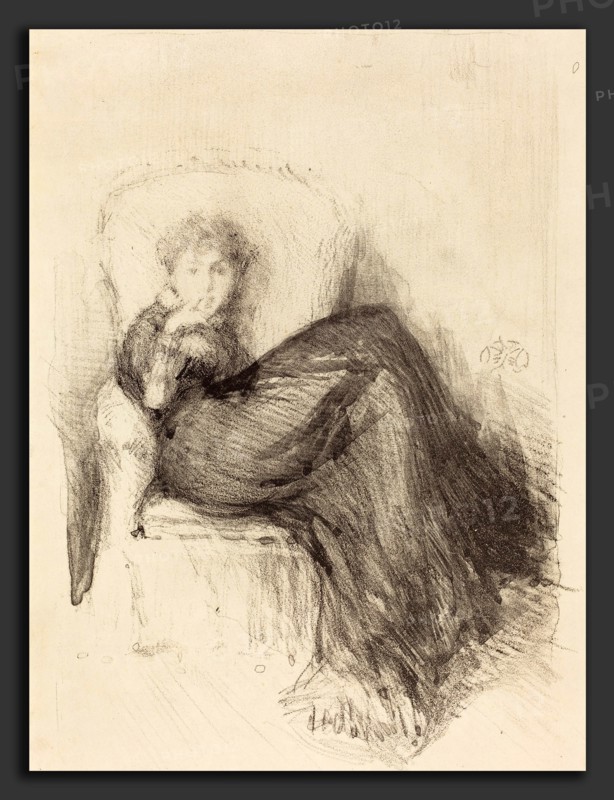 James McNeill Whistler (American, 1834 - 1903), Study - Maude Seated, 1878, lithotint