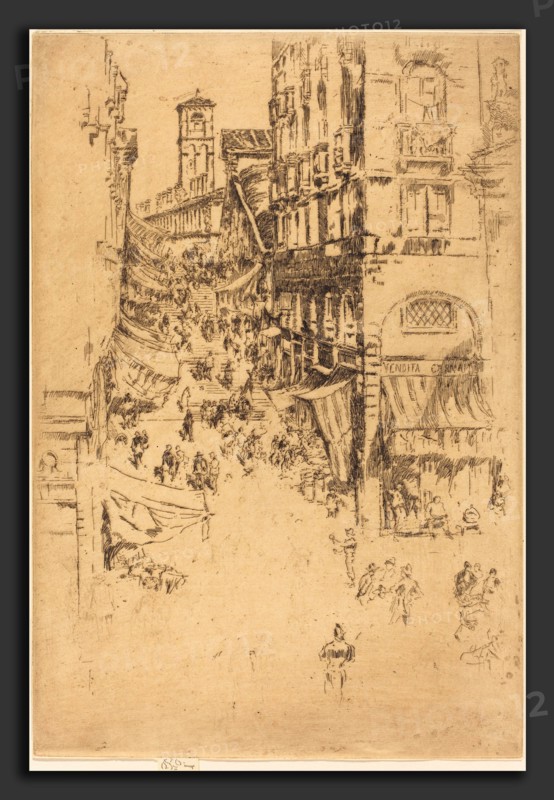 James McNeill Whistler (American, 1834 - 1903), The Rialto, 1880, etching and drypoint