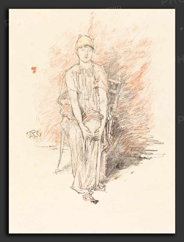 James McNeill Whistler (American, 1834 - 1903), Figure Study, 1890, lithograph