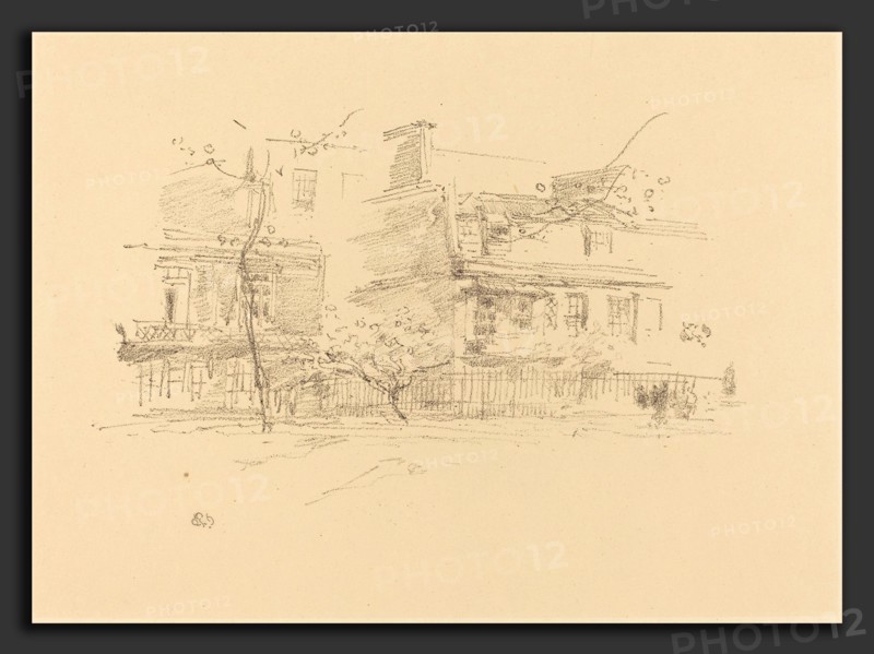 James McNeill Whistler (American, 1834 - 1903), Lindsay Row, Chelsea, 1888, lithograph on cream wove paper