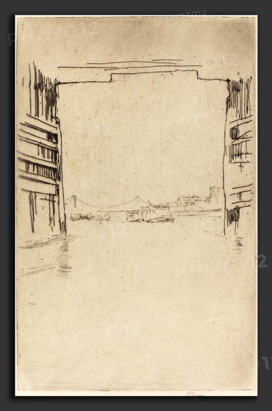 James McNeill Whistler (American, 1834 - 1903), Under Old Battersea Bridge, 1879, etching and drypoint