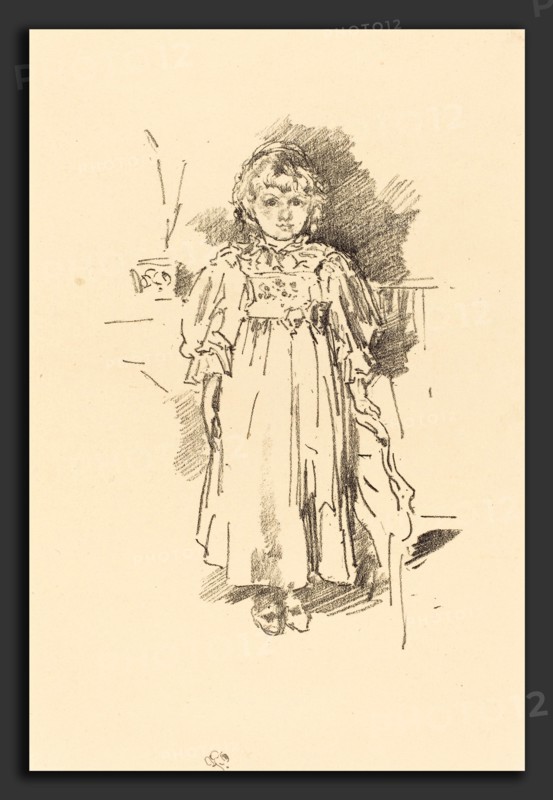 James McNeill Whistler (American, 1834 - 1903), Little Evelyn, 1896, lithograph