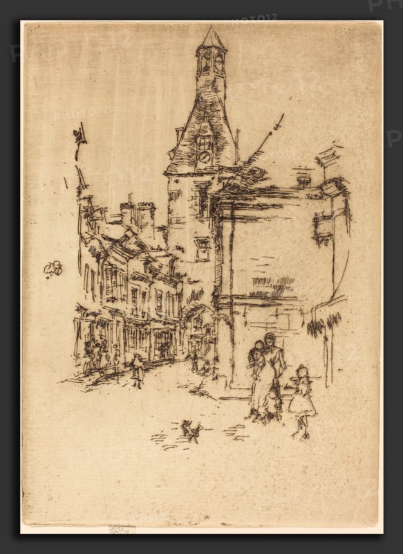 James McNeill Whistler (American, 1834 - 1903), Clock-Tower, Amboise, 1888, etching