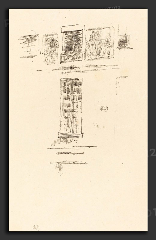 James McNeill Whistler (American, 1834 - 1903), HÃ´tel Colbert, Windows, 1891, lithograph on cream laid paper