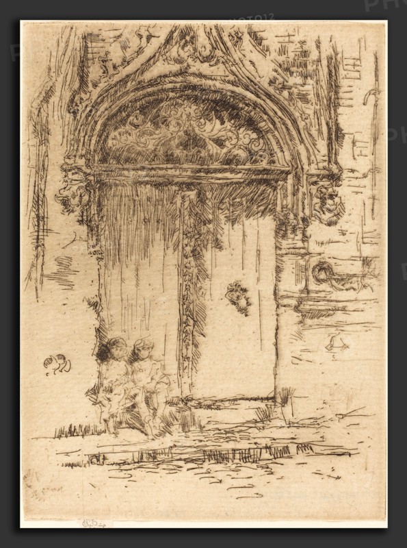 James McNeill Whistler (American, 1834 - 1903), Hangman's House, Tours, 1888, etching in black on laid paper