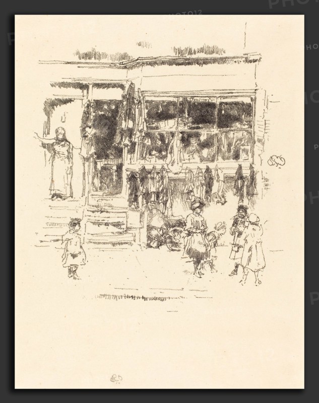 James McNeill Whistler (American, 1834 - 1903), Chelsea Rags, 1888, lithograph on cream laid paper