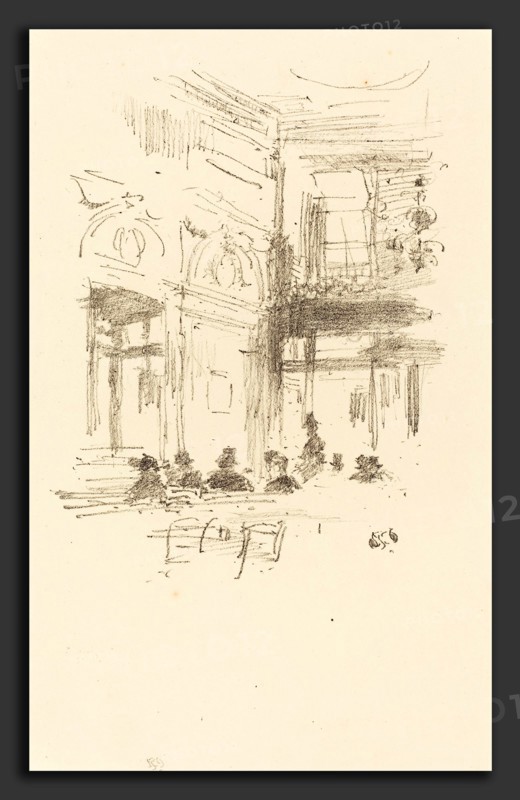 James McNeill Whistler (American, 1834 - 1903), Gatti's, 1890, lithograph on cream wove paper