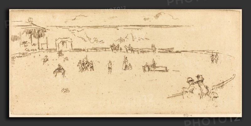 James McNeill Whistler, Bucking Horse, American, 1834 - 1903, etching in brown on laid paper