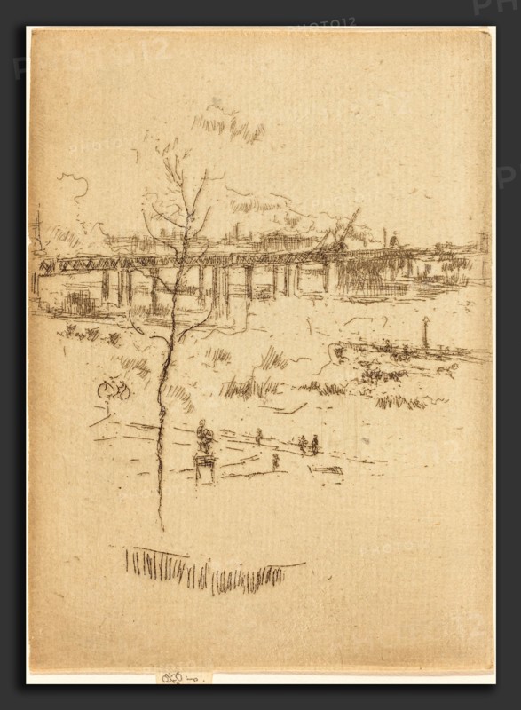 James McNeill Whistler (American, 1834 - 1903), Charing Cross Railway-Bridge, c. 1887, etching