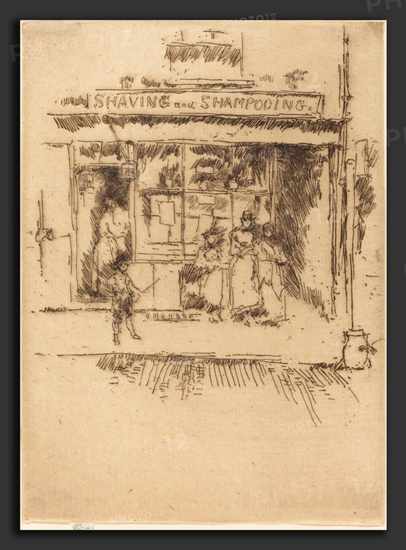 James McNeill Whistler (American, 1834 - 1903), Shaving and Shampooing, c. 1886-1888, etching