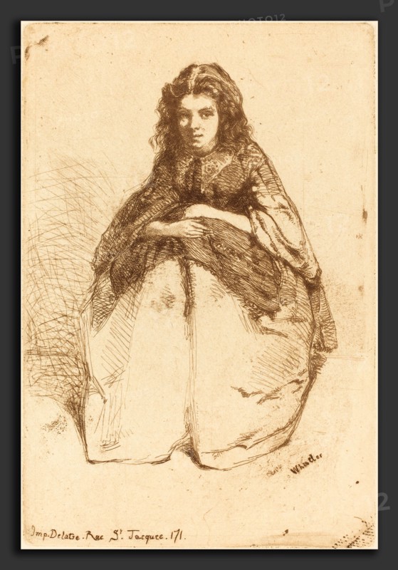 James McNeill Whistler (American, 1834 - 1903), Fumette, c. 1857, etching in brown