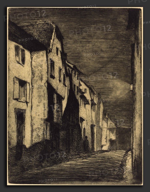 James McNeill Whistler (American, 1834 - 1903), Street in Saverne, 1858, etching in black on laid paper