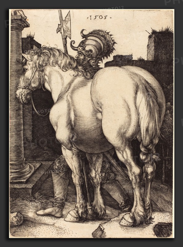 Albrecht DÃ¼rer (German, 1471 - 1528), Large Horse, 1505, engraving on laid paper
