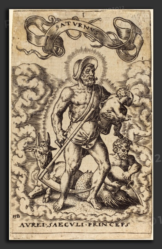 Sebald Beham (German, 1500 - 1550), Saturn, engraving