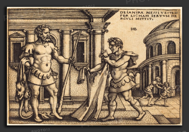 Sebald Beham (German, 1500 - 1550), Lycus Bringing the Garment of Nessus to Hercules, 1542-1548, engraving