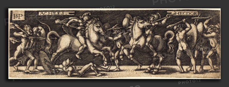 Sebald Beham (German, 1500 - 1550), Achilles and Hector, engraving