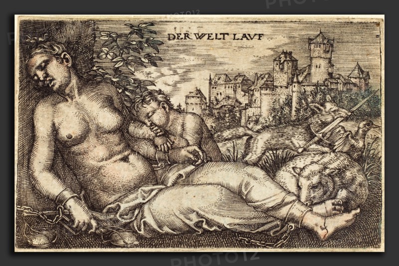 Barthel Beham (German, 1502 - 1540), "Der Welt Lavf" (Sleeping Justice), 1525, engraving