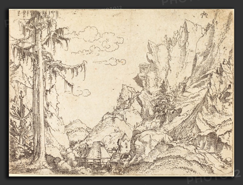 Erhard Altdorfer (German, active 1512-1561), Mountain Landscape, 1510-1525, etching on laid paper
