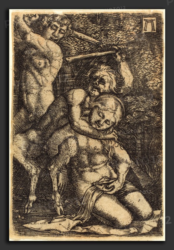 Albrecht Altdorfer (German, 1480 or before - 1538), Two Satyrs Fighting about a Nymph, c. 1520-1525, engraving