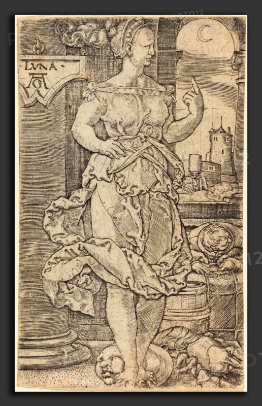 Heinrich Aldegrever (German, 1502 - 1555-1561), Luna, engraving