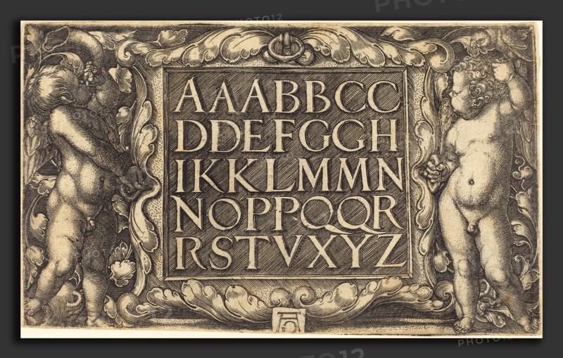 Heinrich Aldegrever (German, 1502 - 1555-1561), Alphabet, c. 1525-1555, engraving