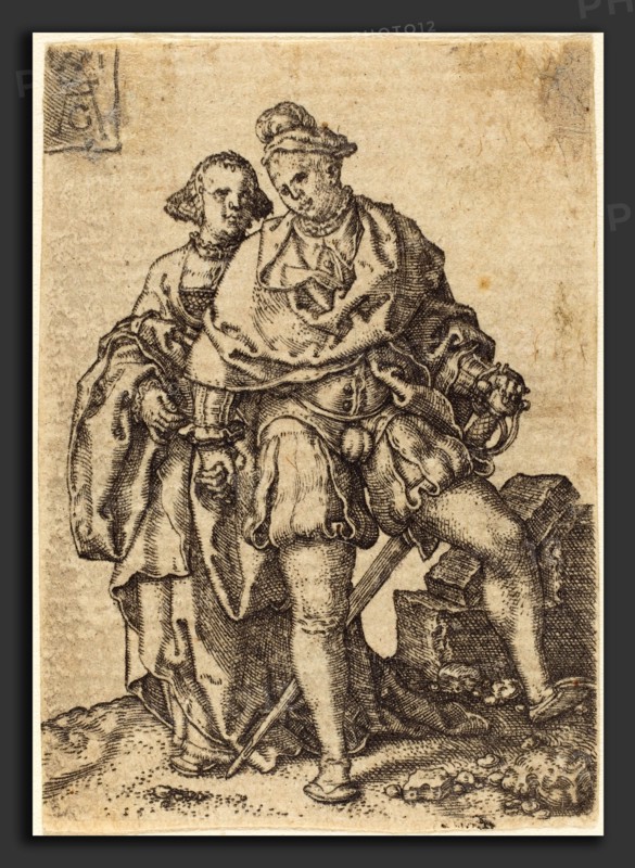 Heinrich Aldegrever (German, 1502 - 1555-1561), Dancing Couple, 1551, engraving