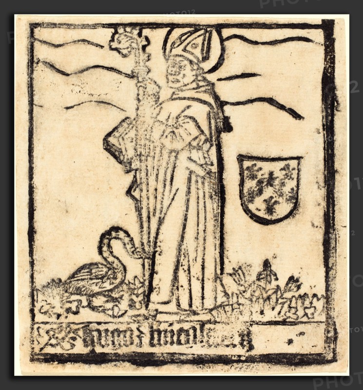 German 15th Century, Saint Hugo of Lincoln (or Saint Hugo of Avalon), probably 1460-1480, woodcut