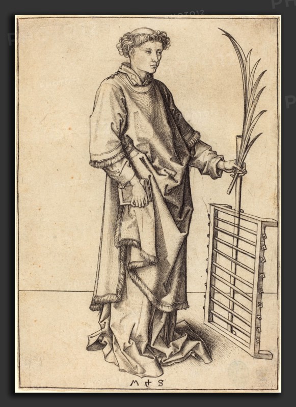 Martin Schongauer (German, c. 1450 - 1491), Saint Lawrence, c. 1490-1491, engraving