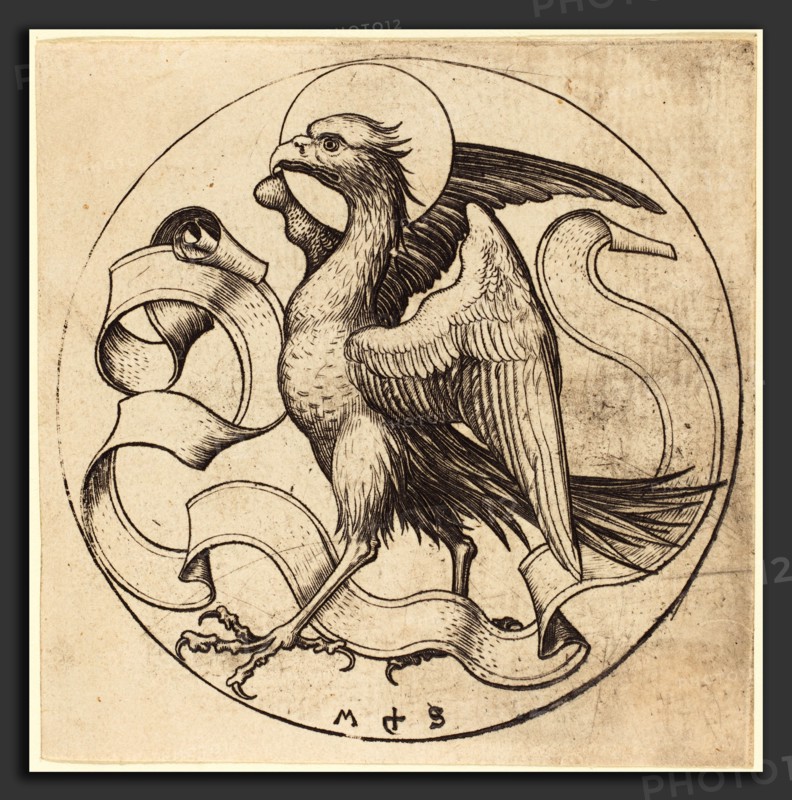 Martin Schongauer (German, c. 1450 - 1491), The Eagle of Saint John, c. 1490, engraving