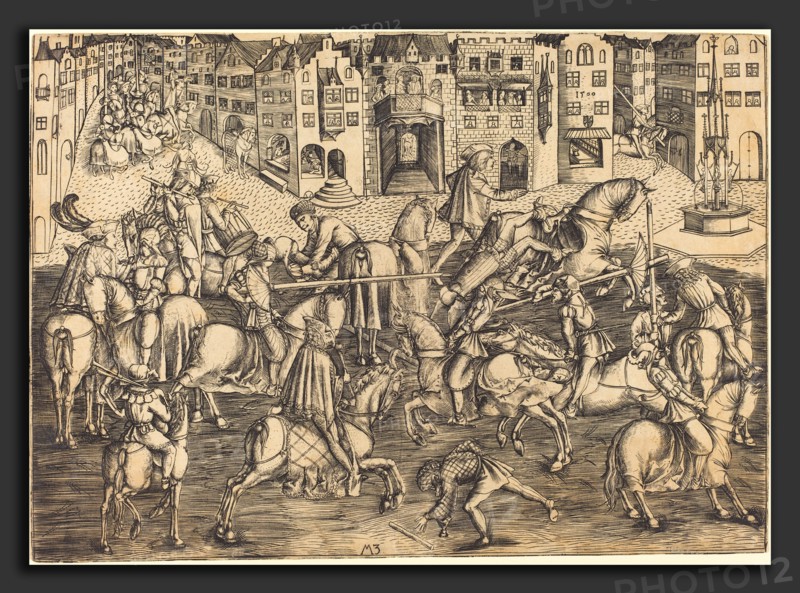 Master MZ (German, active c. 1500), The Tournament, 1500, engraving