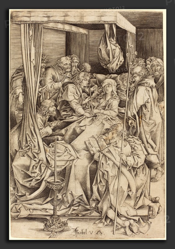 Israhel van Meckenem (German, c. 1445 - 1503), The Death of the Virgin, c. 1480-1490, engraving